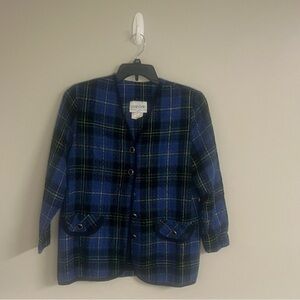 Leslie Belle Blue Plaid Blazer